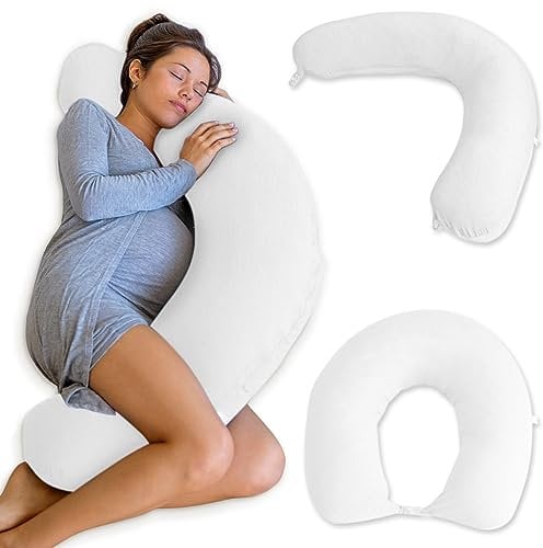 Pharmedoc Cuscino Gravidanza e Allattamento Neonato (105x36cm) - Multifunzionale Cuscino, Cuscino Allattamento Neonato per Dormire - Per le Future Mamme, Gravidanza