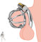Roluck Edelstahl Keuschheitsgürtel für Männer Metall Chastity Cage Peniskäfig mit Schloss äfig gesperrt Penis Übung Bondage Silber (5cm)