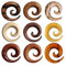 Fly Style Dehnspirale Expander Ohr Piercing aus verschiedene Holzarten, Grösse:6 mm (Paar), Modelle:Modell C