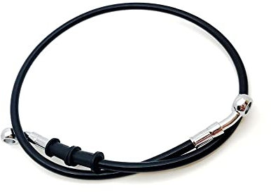 Vorderradbremsschlauch Für Yamaha Black 400 Bis 2200 Mm Hydraulikbremsschlauch DOT Ölleitung Geflochtenes Kabel 10 Mm Banjo Motorrad Bremsschlauch (Size : 2200MM)