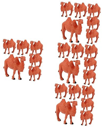 Toyvian Mini-Simulation Kamel Wildtiere Figuren - 24 Stück Kamel Modell Statuen Kinder Zylinder Miniaturen Spielzeug