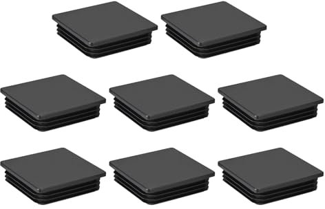 uxcell 8Pcs 65mmx65mm(2.56inch) Plastic Tubing Plug Square Post End Caps for Handrail Stair Newel Guardrail Tube Black