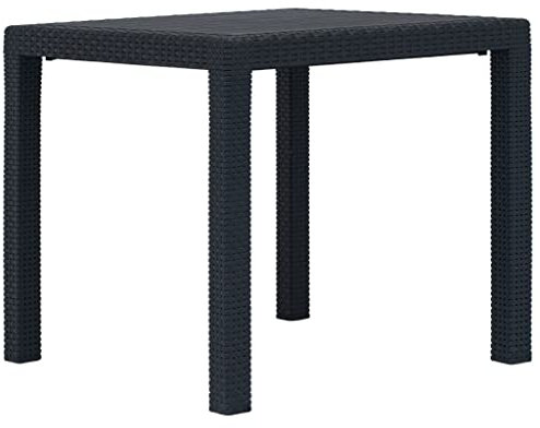 AUVYI Gartentisch Anthrazit 79x79x72 cm Kunststoff Rattan-Optik Dining Table Pokertisch Küchentisch Biertisch Beistelltisch Klein Campingtisch Buffettisch Multifunktionstisch Bierpong Tische