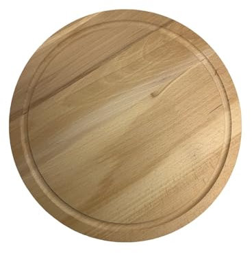 efo Planche à découper ronde en bois - Planche à découper en bois - 35 cm