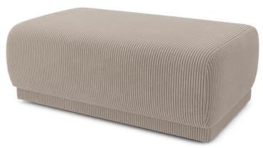 BAÏTA Pouf Nova en Velours côtelé grège