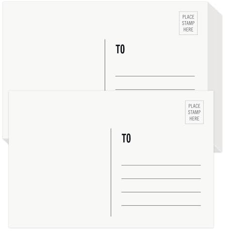 KTFNOMES Blanko-Postkarten für den Versand, 100 weiße Postkarten-Set, 10 x 15 cm, zum Selbermachen, bedruckbare Postkarten, 300 g/m², Postkarten-Papier, Karton für DIY-Versand, Weihnachten,