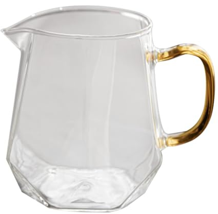 Generic Small Glass Milk Jug, Transparent Milk Pourer, Cup for Coffee/Milk Jug with and Handle, 400ml