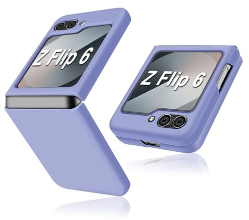 Cover Z Flip 6 Cover per Samsung Z Flip 6 5G (2024 NEW) Silicone liquido Case, Custodia per Samsung Galaxy Z Flip 6 Originale Ultra Sottile Leggero Premium Rigida Cover Z Flip 6 Antiurto Cover (Viola)