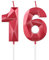 mciskin Red 16th Birthday Candles, 3D Number 16 Candles for Cake, Girls Boys 16th Birthday Decorations,Pearl Red Candle Cake Topper Decorations for Birthday Party Weddings Anniversary Supplies