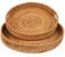 Rattan Serving Tray, 2 Pack Round Tray with Handles, Hand Woven Rattan Trays, Fruit/Bread Decorative Wicker Basket 11.8 inch & 13inch