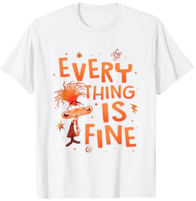 Disney Pixar Inside Out 2 Everything Is Fine Anxiety Logo Maglietta