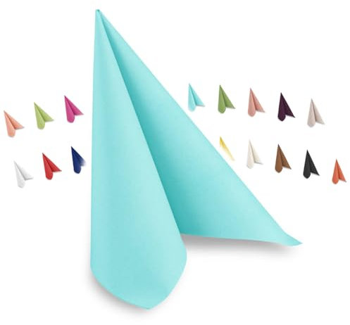 Hypafol Airlaid-Serviette mint blau | 50 St. | unterschiedliche Farben für jeden Anlass | 40 x 40 cm | abgestimmt auf Einrichtung & Dekoration | für Gastronomie und Zuhause