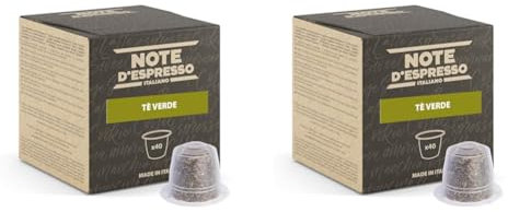 Note d'Espresso - Thé Vert - Capsules Exclusivement Compatibles avec Machine NESPRESSO* - 40 x 3 g (Lot de 2)