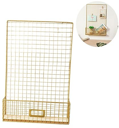 IMIKEYA Estante De Pared De Hierro Dorado para Decoración De Paredes con Rejilla para Salón Dormitorio y Oficina Almacenamiento Práctico y Elegante