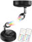TrustWheel RGB LED Spot Lights Battery Operated with Remote Control, Small Wireless Spotlights Indoor, 12 RGB + White Light for Display Cabinet, Art Statue, Plant Uplighter, RV (Black, 2-Pack)