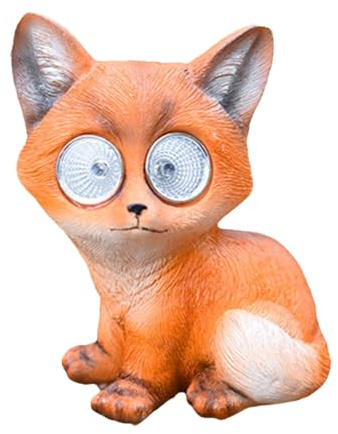 ycezw Solar Animal Statuen - Fuchs Ornamente Solar-Statue, Outdoor Figurine Licht | Tierskulpturen, Garten sonnene Statuen für Terrasse, Hinterhof, Rasen, Balkon, Hof, Outdoor-