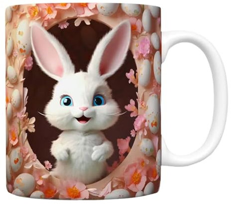 Tasse lapin de Pâques, 350 ml, tasse à café de Pâques, tasses amusantes en céramique à boire, tasse à thé avec motif de lapin ou d'œufs, cadeau de Pâques pour, familles, amis