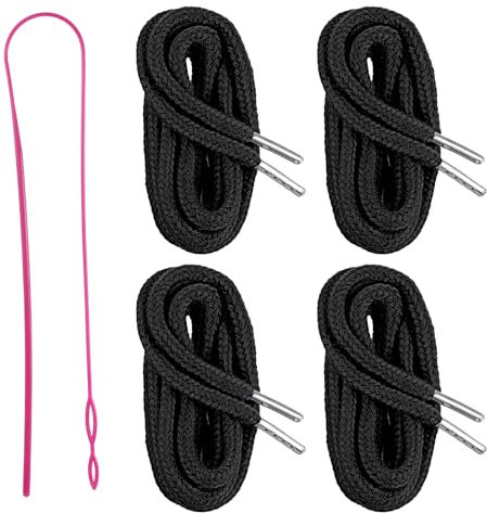 4 Stück Kordel Für Hosenbund Ersatzschnüre Kordel mit einfachem Einfädler, Band Jogginghose und Hoodie, Ersatz Kordelzug für Jogginghosen, Shorts, Hosen, Kapuzenpullover (schwarz)