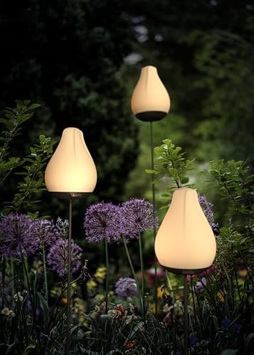 Lumix® Solar Flowers 1x Solarleuchte für Außen Garten von Krinner innenliegendes Solarpanel, IP44, Auto EIN/AUS mit RGB, Auto Change und neutralem LED Licht, Gartenleuchte Tulip 1 Stück