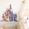 Runtoo Wandaufkleber mit Prinzessinnenschloss, für Mädchenzimmer, Aquarell-Märchen, zum Abziehen und Aufkleben, Kinderzimmer-Wanddekoration