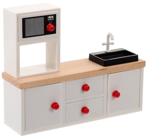 SUPVOX Armoire Miniature avec Évier Meuble Maison De Poupée Cuisine 1:12 en Mini Meubles Accessoire pour Salle De Bain Décoration De Maison Miniature Et Paysage
