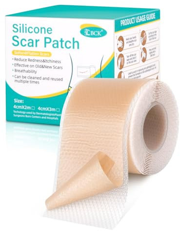 Cerotti in silicone per cicatrici 150cm riutilizzabili - Silicone scar sheets medico per taglio cesareo & cheloidi, ipoallergenico, traspirante, impermeabile