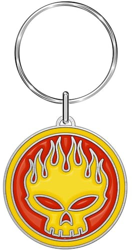 The Offspring Skull Logo Keyring (One Size) (Red/Yellow)
