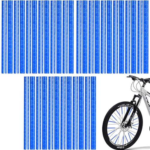 Canollo 36 Blau Stück Speichenreflektoren Fahrrad, 360° Sichtbarkeit Reflektoren Fahrrad, Fahrrad-Reflektor für Nachtfahrten, Wiederverwendbar, Speichenreflektoren für Gängigen Speichenräder