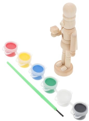 Healifty Diy Wooden Nutcracker Ornament Unfinished Nutcracker Figurine Walnut Soldier Christmas Decoration Craft for Holiday Home Decor