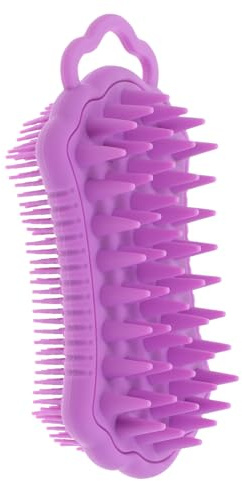 Mikinona Silikon Kopfhaut Massagebürste mit Weichen Borsten Ergonomisch Leicht Flexibel für Tiefenreine und Entspannende Kopfmassage Geeignet für Haartypen Lila