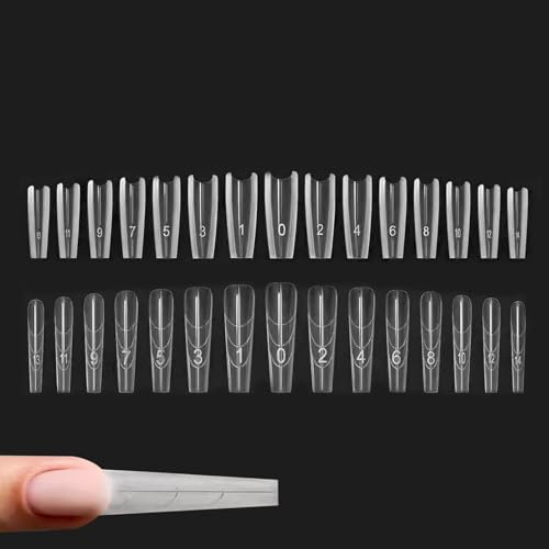 Sandwich D ual Nail Form, 240 Stück Sandwich Nagelverlängerung, Acryl Und Gel D ual Nagelform Tips, Fingernägel Bastel Sandwichs Struktur, Transparente Dualform Nails Für Anfänger Und Profis(A)