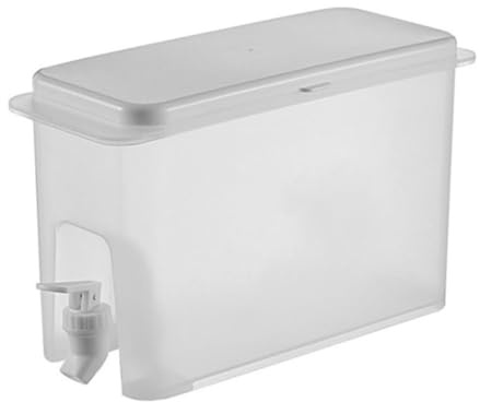 BETOOKY Distributeur d'eau Froide Blanc 3,5l en PP avec Robinet, Grosse Capacité et Résistance Chaud et Froid, pour Boissons Fraîches D'été