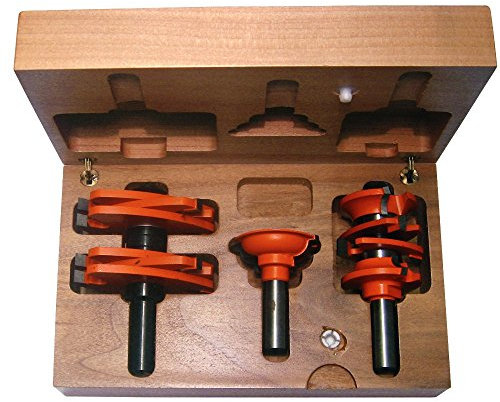 CMT 800.527.11 3-Piece Entry & Interior Door Router Bit Set in Hardwood Case, 1/2-Inch Shank