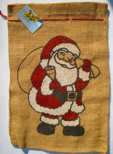 Jute Sack mit Aufdruck Nikolaus 25 x 35 cm Design 1