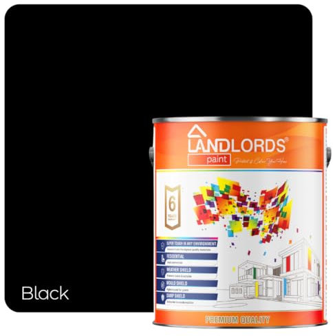 Landlords Anti Damp Paint | Prevent Build-up of Mildew | Paint for Wall and Ceiling | Anti Condensation and Mould | 1L Satin Black