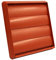 Kair Terracotta Gravity Grille 183mm External Dimension Ducting Air Vent with 150mm - 6 inch Round Rear Spigot and Not-Return Shutters