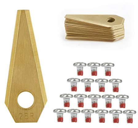 TIMESETL 18 Cuchillas para Cortacéspedes + Tornillos, Piezas de Cortacésped de Metal, Piezas de Repuesto para Cortacéspedes, Cuchilla Repuesto para Cortacésped Robot, Compatible con Cortacésped Bosch