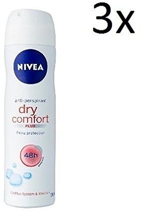 3x Nivea dry comfort deo spray deodorant sprühen 150ml 48h