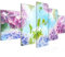 Runa Art Wandbilder Blumen Hortensien 5 Teilig Bild auf Vlies Leinwand Deko Wohnzimmer Abstrakt Grau Rosa 017552c