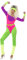80er Jahre Neon Gymnastik-Jumpsuit Damen Aerobic-Anzug Kostüm Trash Bad Taste Sport Work Out, Größe:M