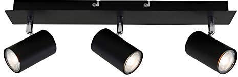 BRILONER - Deckenlampe schwenkbar, GU10 Fassung, max. 40 Watt, Deckenleuchte, Lampe, Wohnzimmerlampe, Schlafzimmerlampe, Küchenlampe, Deckenstrahler, Deckenbeleuchtung, 45x8x12,3 cm, Schwarz