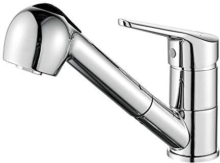 Ibergrif M14550, Wasserhahn Küche Ausziehbar, 360 ° Drehbare- Küchenarmatur mit Brause, Mischbatterie, Spültischarmatur, Küchenspüle mit 2 Strahlarten Geschirrbrause, Chrom, Silber