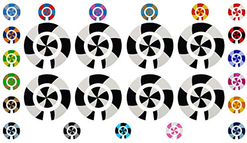Acclaim Lawn Bowls Identification Stickers Markers Standard 5.5 cm Diameter 2 Full Sets Of 4 Self Adhesive Spiral Two Colour