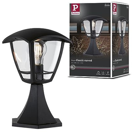 Paulmann House Minipoller Classic curved, IP44, max 12 W, 230V, E27, Stehleuchte, Pollerleuchte