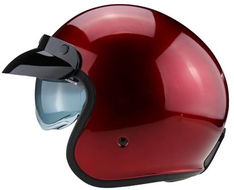 ViPER RSV06 Open Face Motorcycle Helmet With Inner Sun Visor - Road Legal ECE2206 Approved Scooter Motorcycle Crash Jet Motorbike Helmets For Chopper Moped Electric Scooters Bike Helmet Men - M