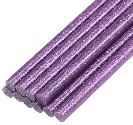 sourcing map Mini Hot Glue Sticks for Glue Gun 0.27-inch x 4-inch Purple Glitter 10pcs