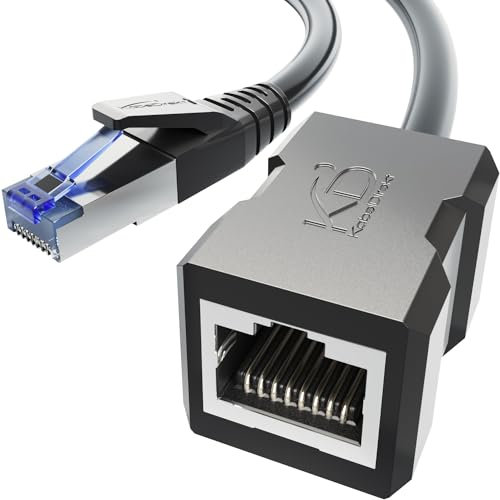 KabelDirekt – Câble d'extension Ethernet avec tressage résistant à la rupture – 5m (Câble Ethernet CAT7 mâle vers femelle, étend les câbles réseau, 10Gbit/s, blindage SF/FTP, noir)