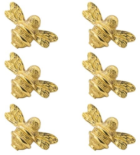 Brass bee 6 x Bumble Bee Drawer Knob | Drawer Handle | Bee Cabinet knob | Cupboards, Doors, Cabinets & Drawers (Gold)