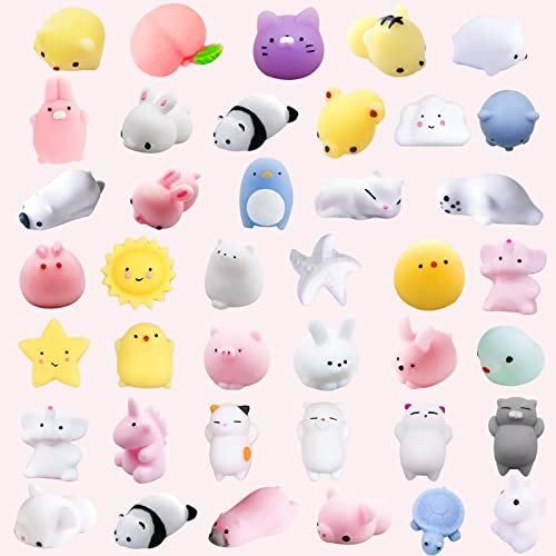 vita dennis Mini Squeeze Toy 40 Stück Kawaii Squishies Soft Silikon Mochi Squishy Set Stressabbau Fidget Toys Party Geschenke für Kinder und Erwachsene