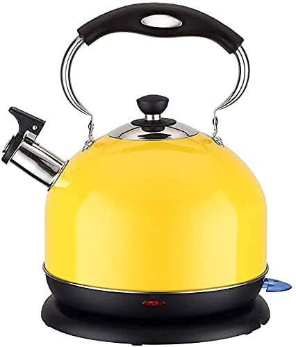 Stainless Steel Electric Kettle Fast Bubble Teapot Large Capacity Kettle Automatic Power off Kettle Tea Kettle for Stove Top (Color : Yellow, Size : 3L),practical